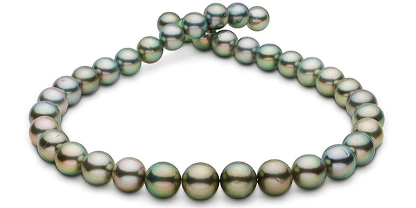 Tahitian Pearls necklace on natural leather. – Mignot St Barth