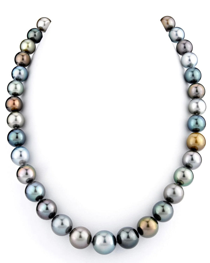 Pure Pearls Weekly Product Spotlight: Silvery Multi-Color Tahitian Pearl Necklace, 10.0-12.0mm - AAAA Quality