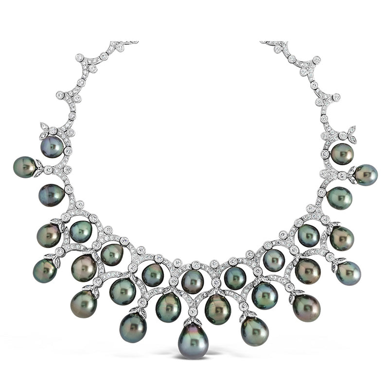 Pure Inspiration: Tahitian Pearl, Diamond and Platinum Necklace, Jewelry by Guilford & Company