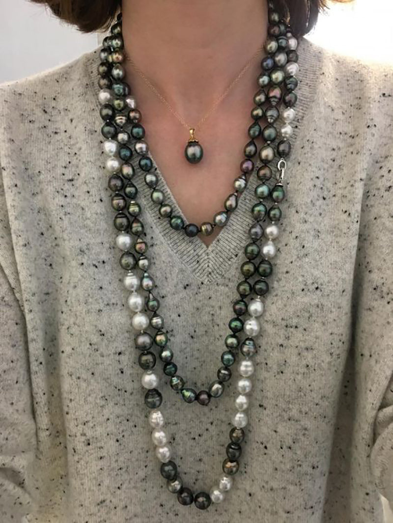 How To Wear A Pearl Rope: Mix and Match Layers