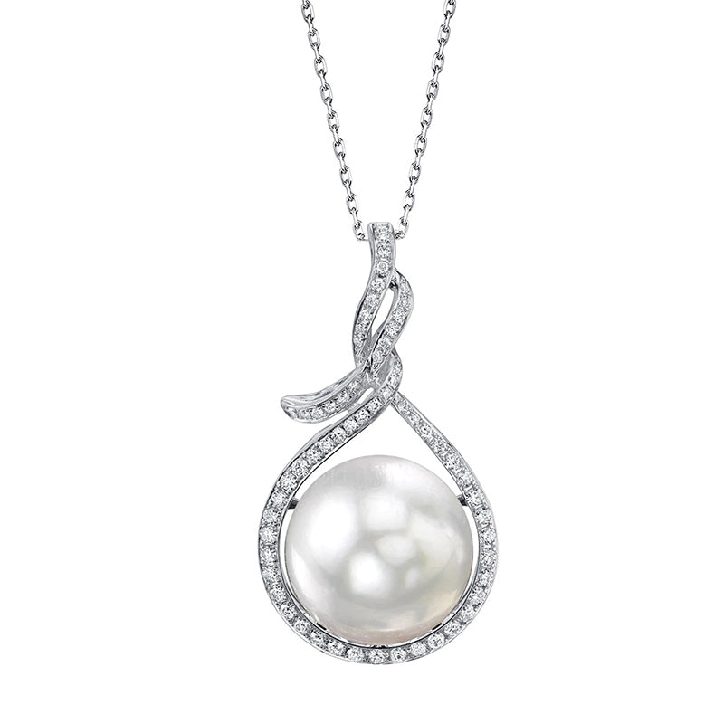 White South Sea Pearl and Diamond Pendant