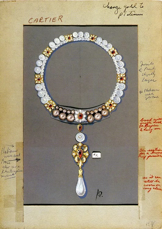 Most Iconic Pearl Necklaces in History: La Peregrina Cartier Designed Necklace