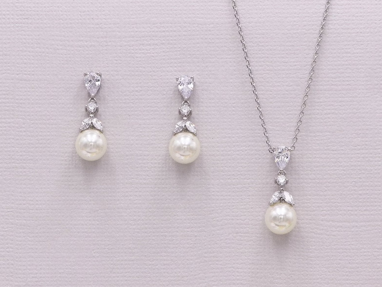 Crystal and Pearl Bridal Jewelry Set on Etsy