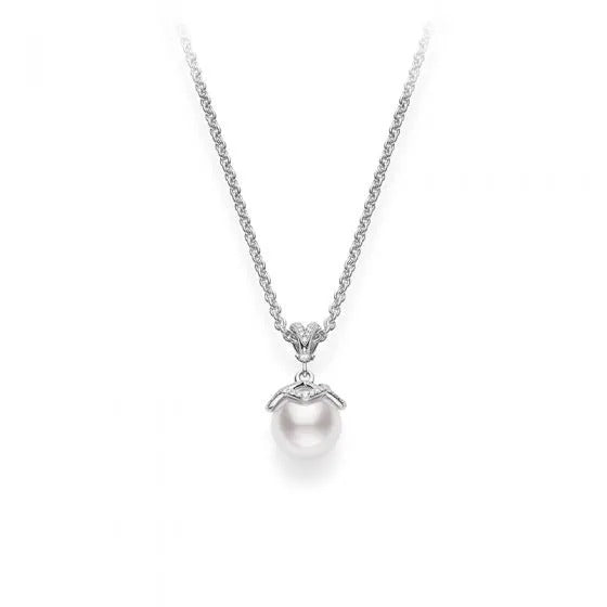 Mikimoto Embrace Akoya Cultured Pearl Pendant in 18K White Gold