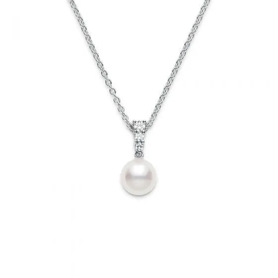 Mikimoto Morning Dew Akoya Cultured Pearl Pendant in 18K White Gold