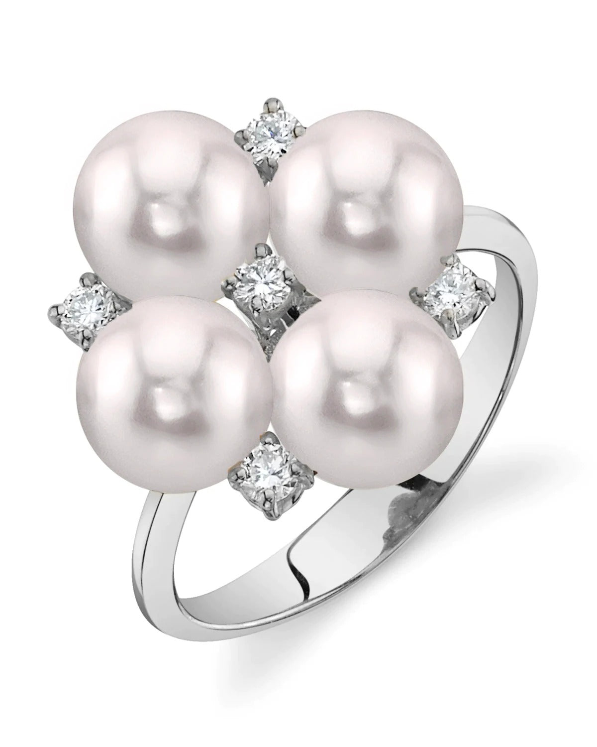 Details of Renee Akoya Diamond & Pearl Engagement Ring