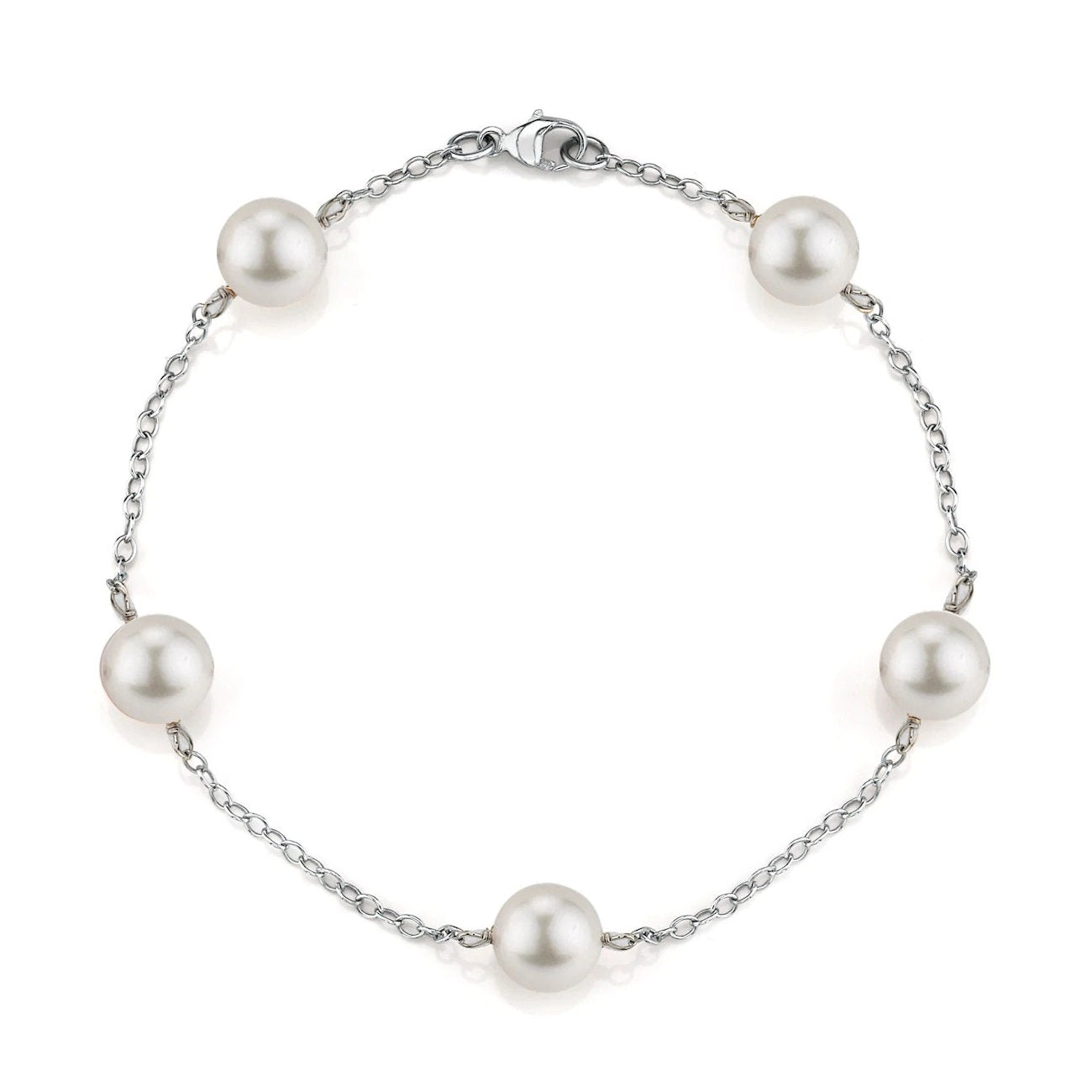 Japanese Akoya White Pearl Tincup Bracelet from Pure Pearls