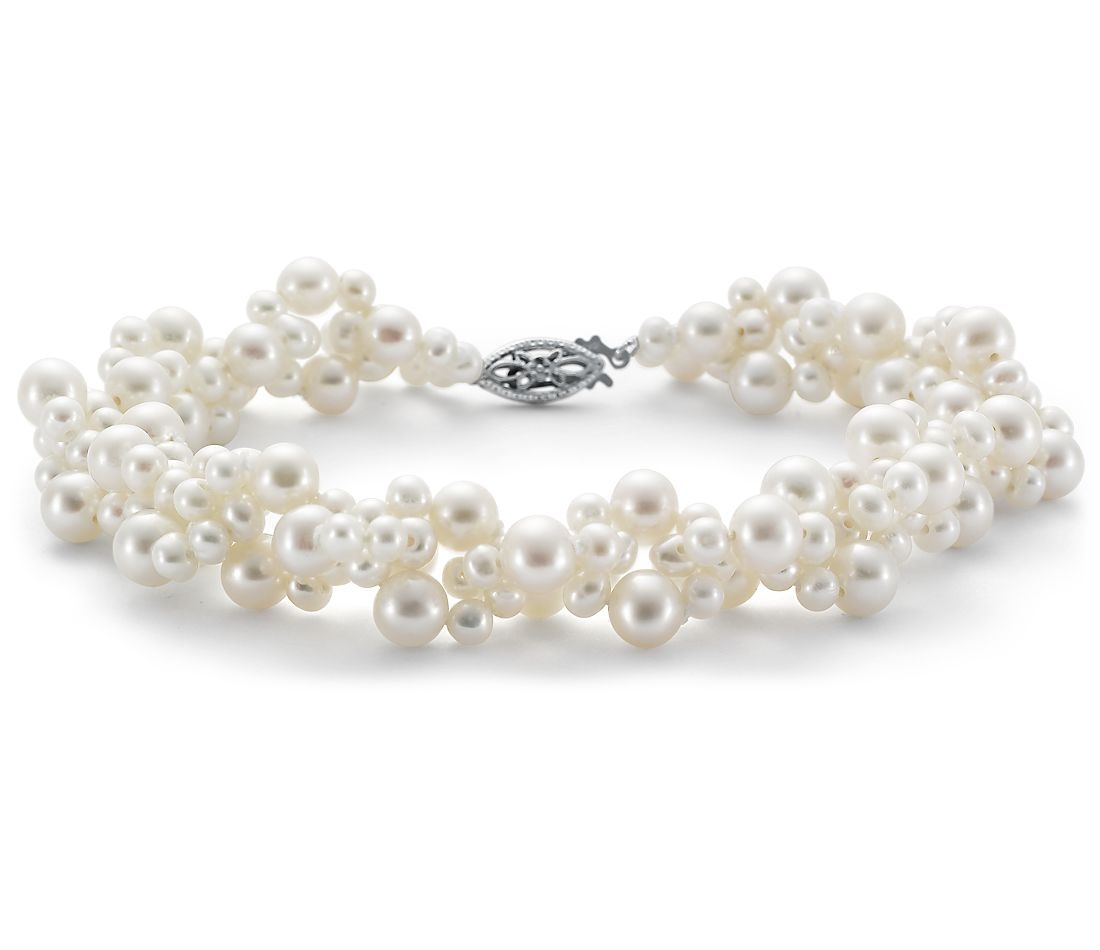 Freshwater Cultured Pearl Woven Bracelet from Blue Nile
