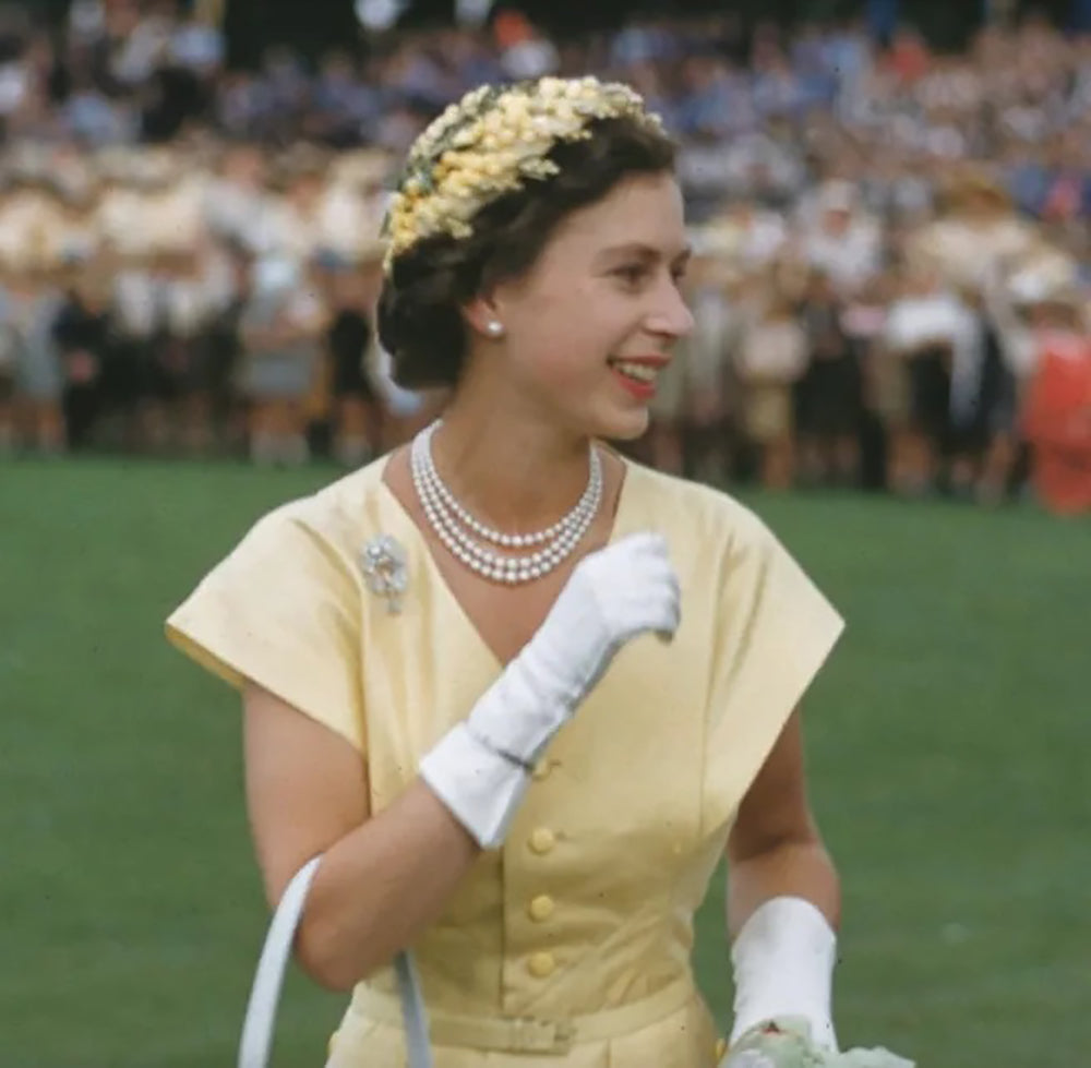 Most Iconic Pearl Necklaces in History: Queen Elizabeth II Triple Strand Pearl Necklace