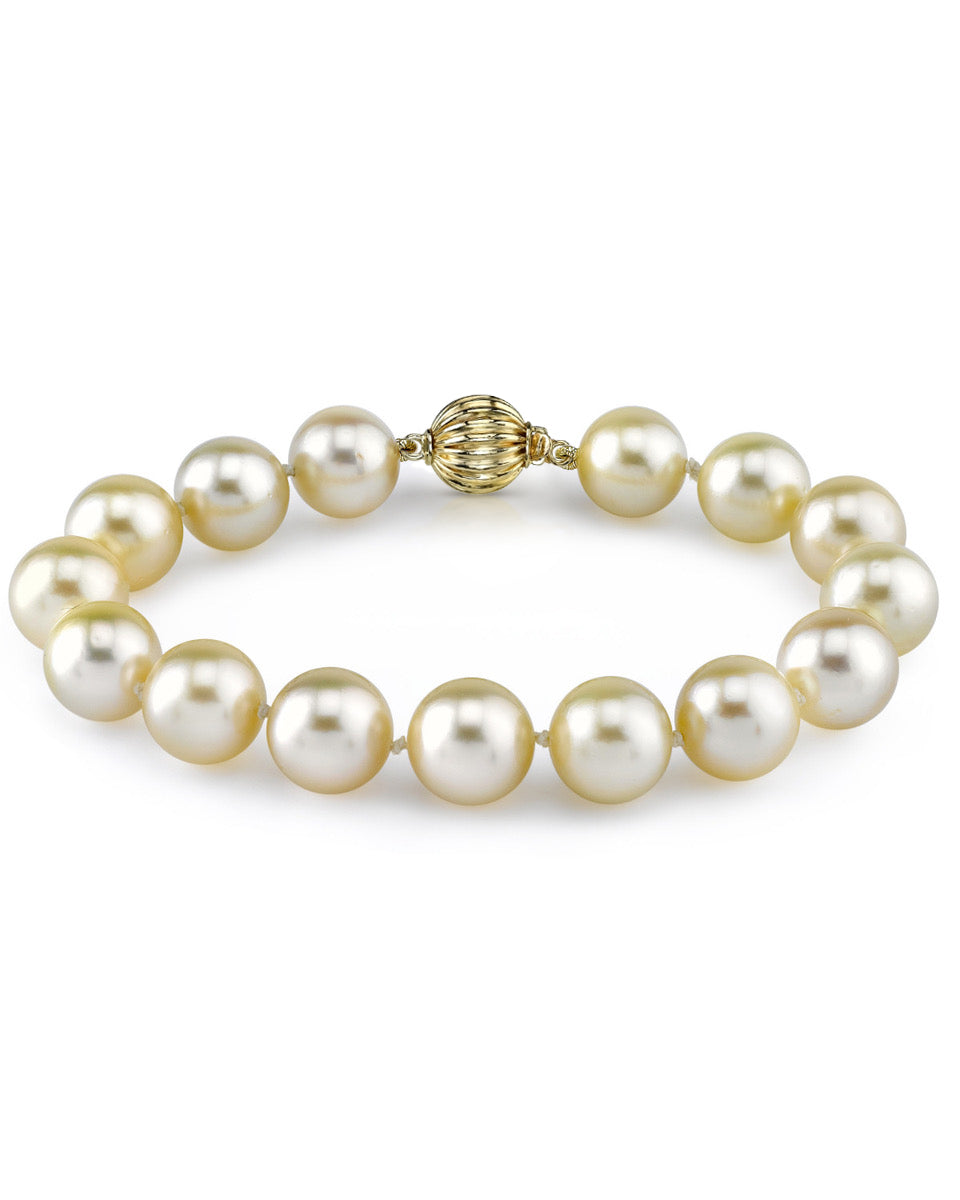 Champagne Golden South Sea Pearl Bracelet, 9.0-10.0mm - Pure Pearls product image