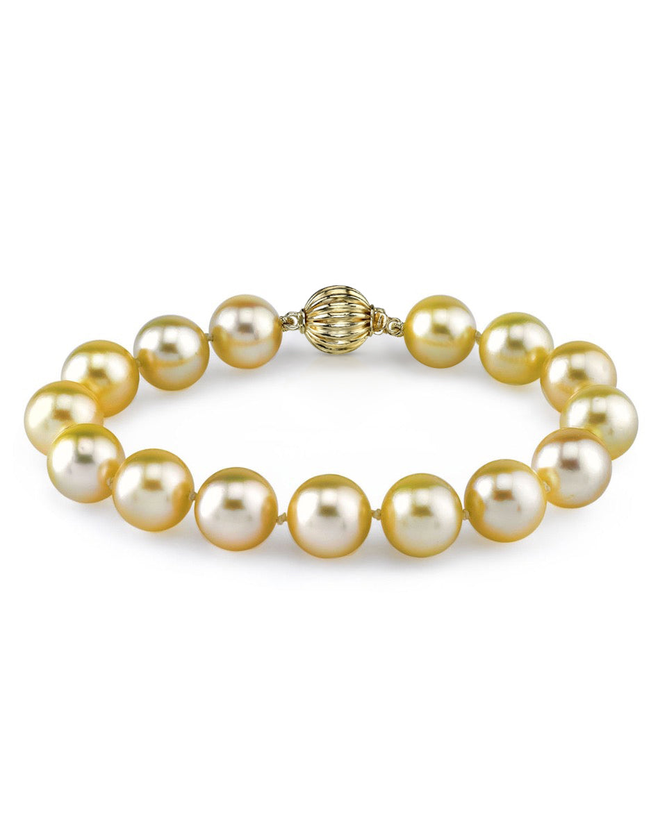 Golden South Sea Pearl Bracelet, 9.0-10.0mm - Pure Pearls product image