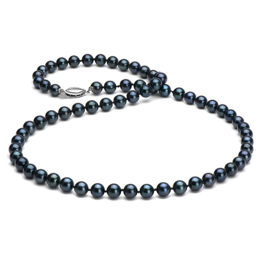 genuine black pearl necklace