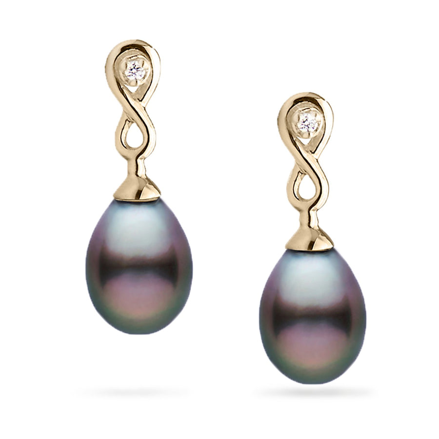 pearl earrings with diamonds around