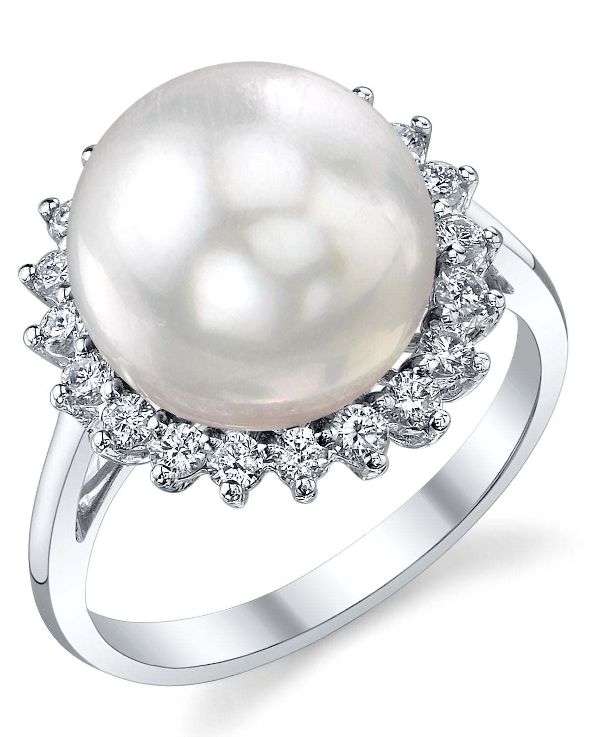 White South Sea Pearl & Diamond Adoration Cocktail Ring - Pure Pearls product image