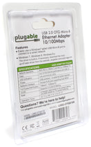 Plugable USB 2.0 OTG Micro-B to 10/100 Ethernet Adapter Nav Image 5