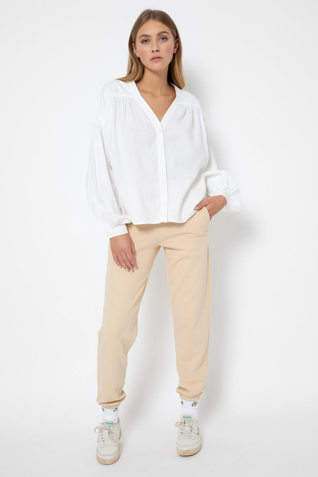 Gante Shirt with Puff Sleeves | White – Âme antwerp