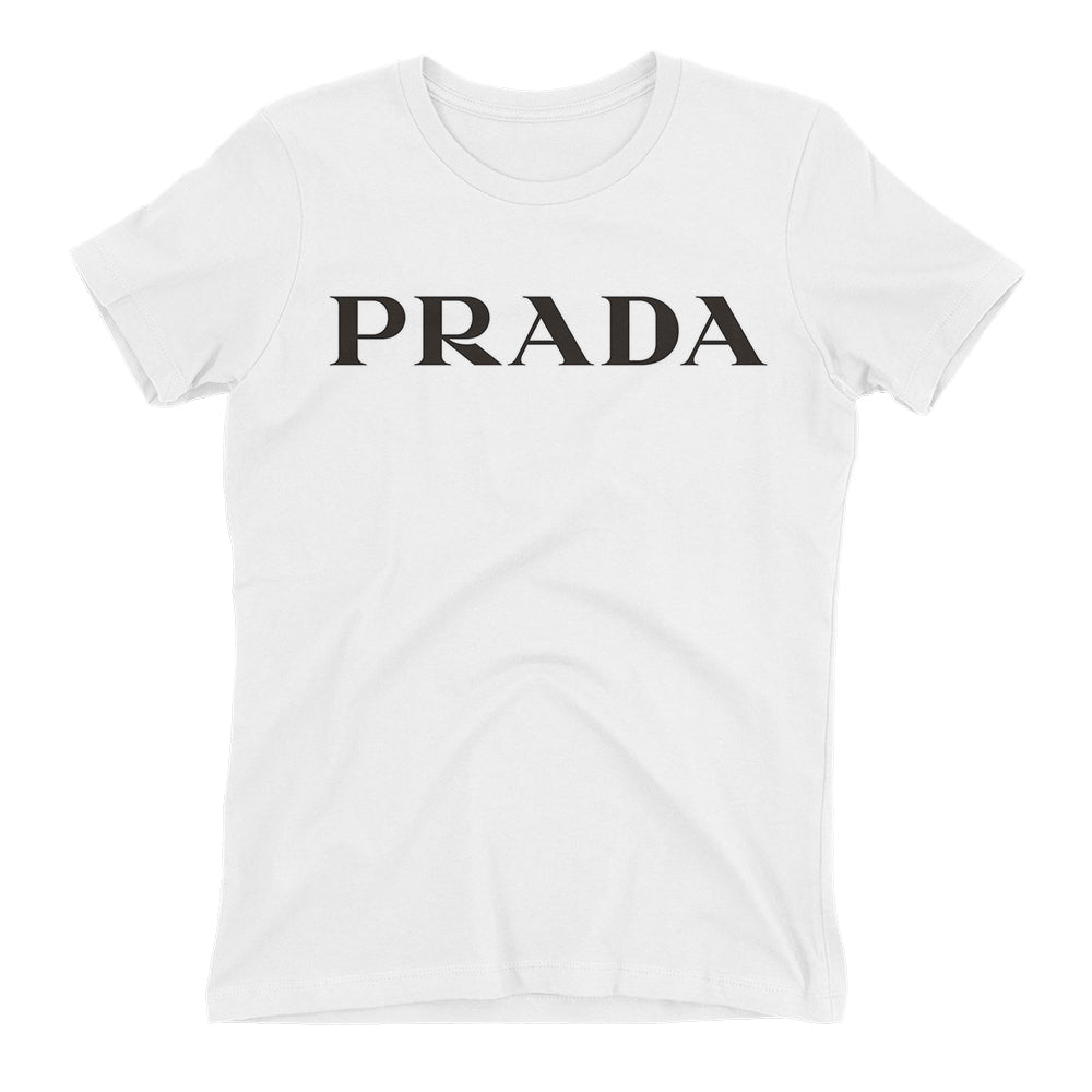 Prada Brand T shirt White Prada T shirt Short-Sleeve Cotton Branded T shirt  for women – 
