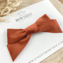 Load image into Gallery viewer, Rust Soft Velvet Ribbon Bow
