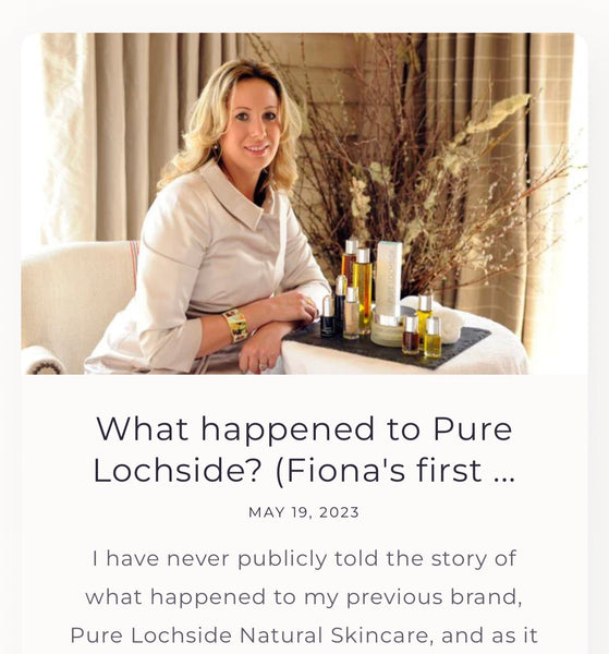 Cocorosa Beauty Founder, Fiona Tutte with her previous brand - Pure Lochside