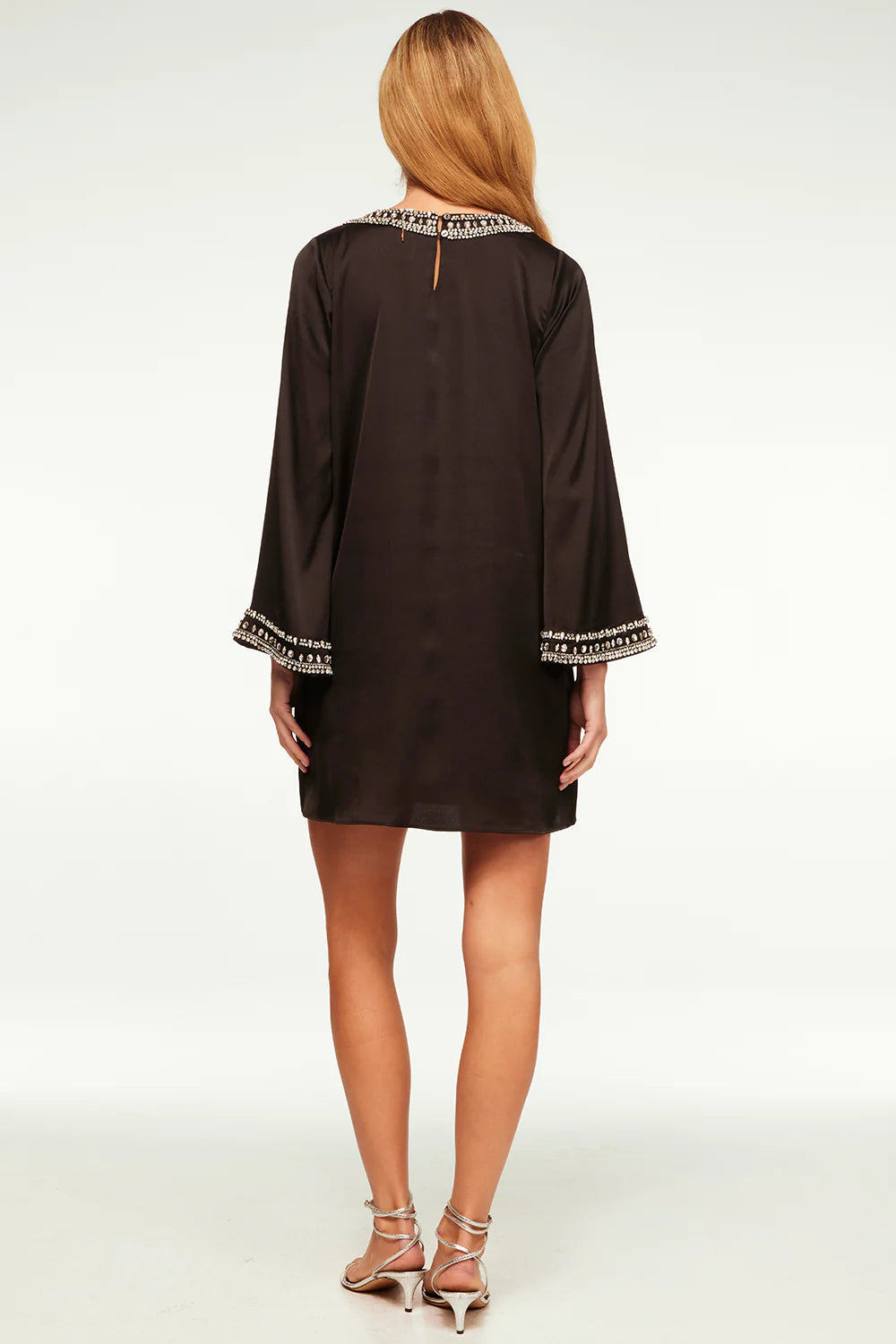 IVY DRESS - BLACK SATIN