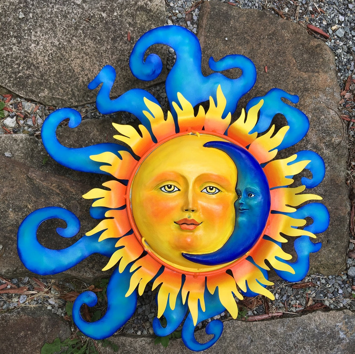 Metal Crafted Sun and Moon Large - Handcrafted Mexican ...