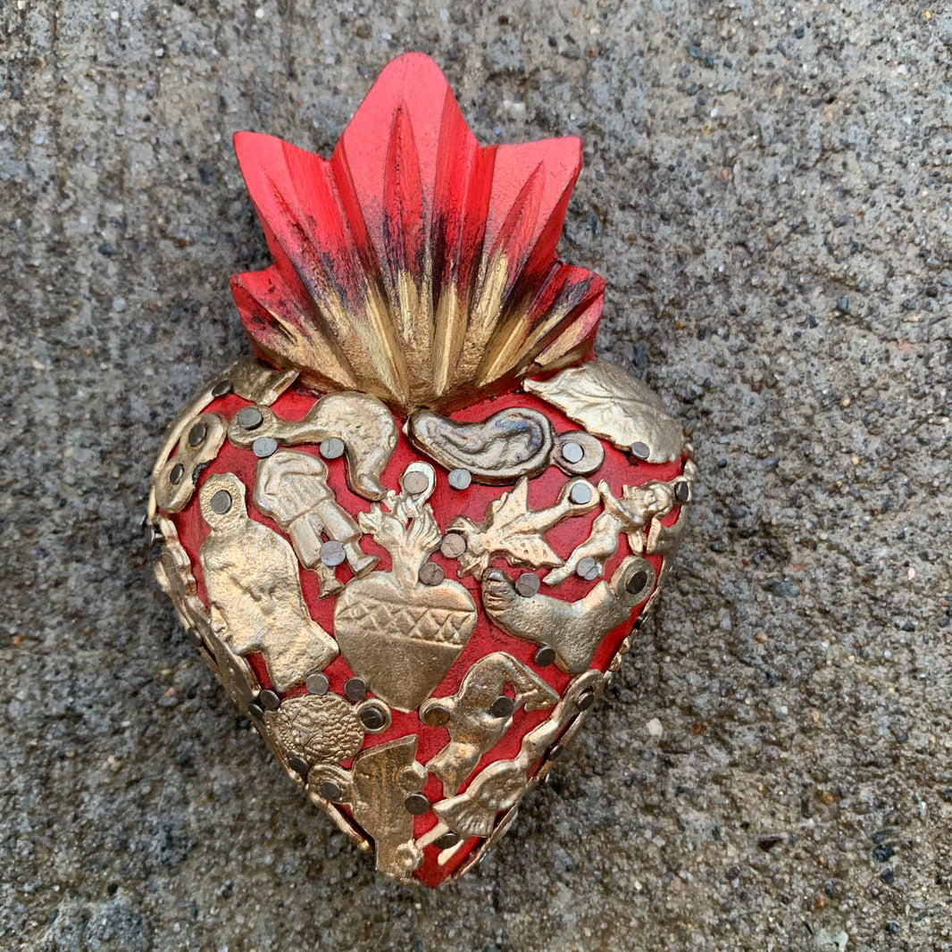 Milagros Heart Folk Art - Mexican Milagro Sacred Corazon | MexDecor