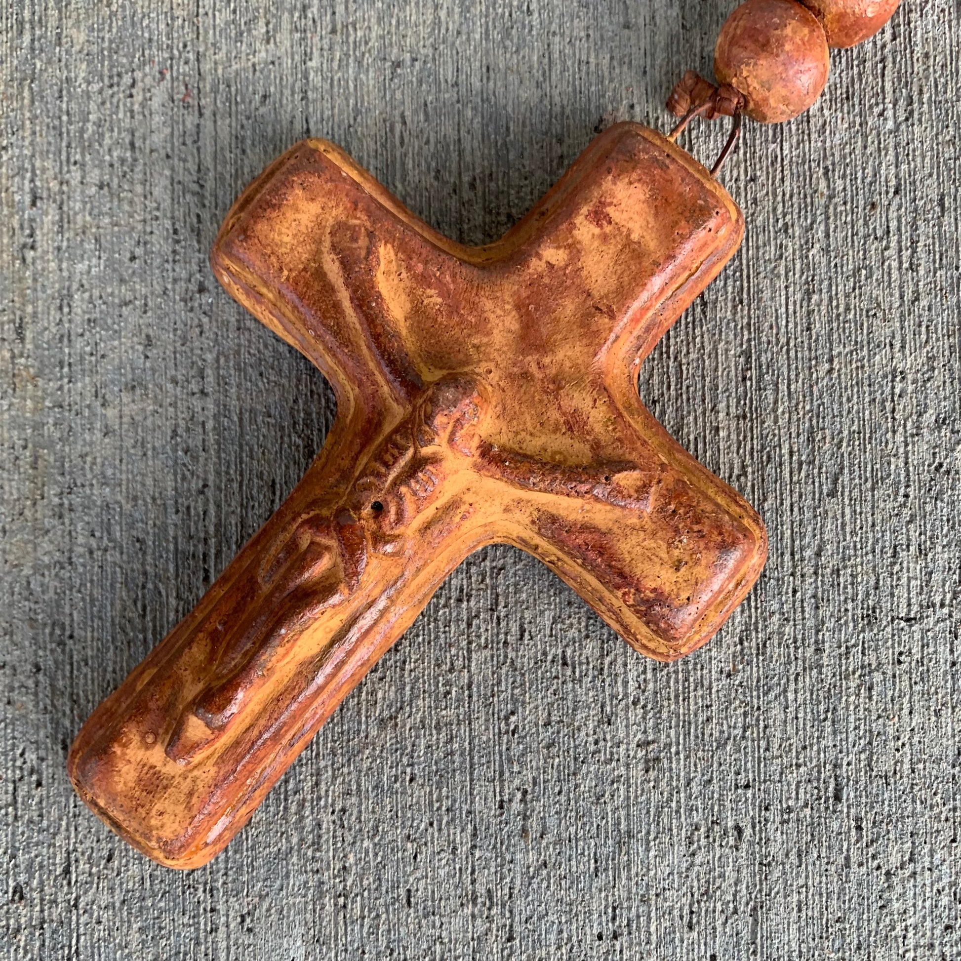 mexican clay rosary beads