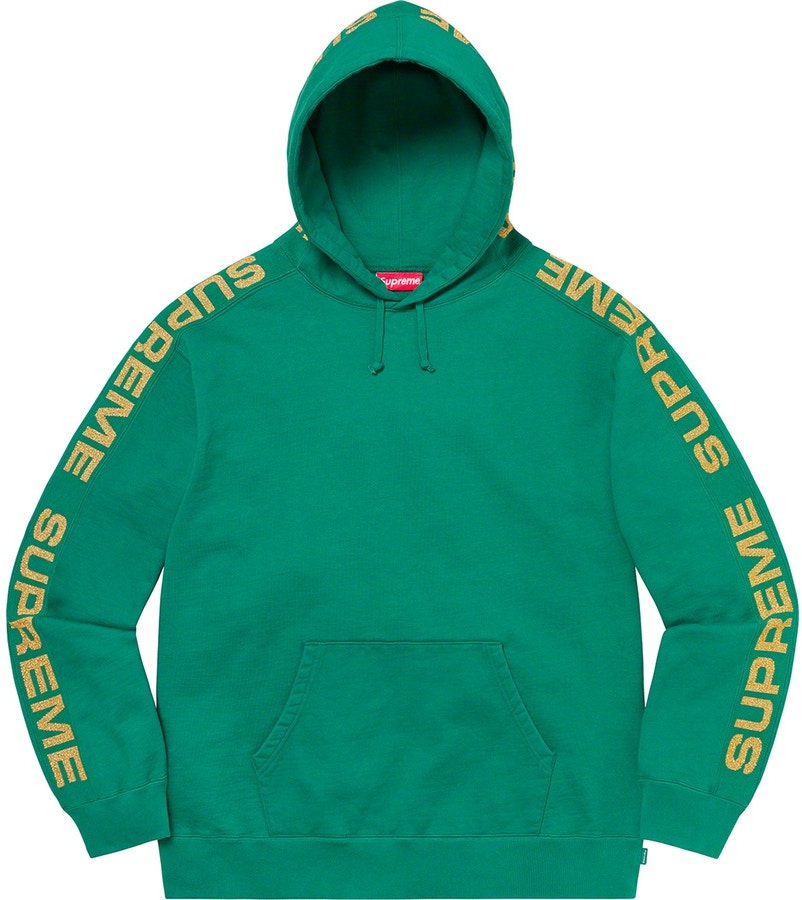 Supreme Metallic Rib Hooded Sweatshirt Light Pine