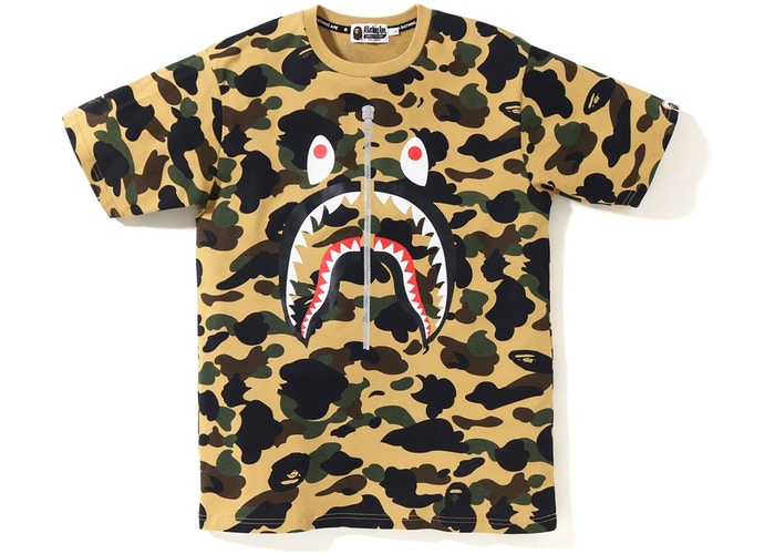 bape shark yellow camo