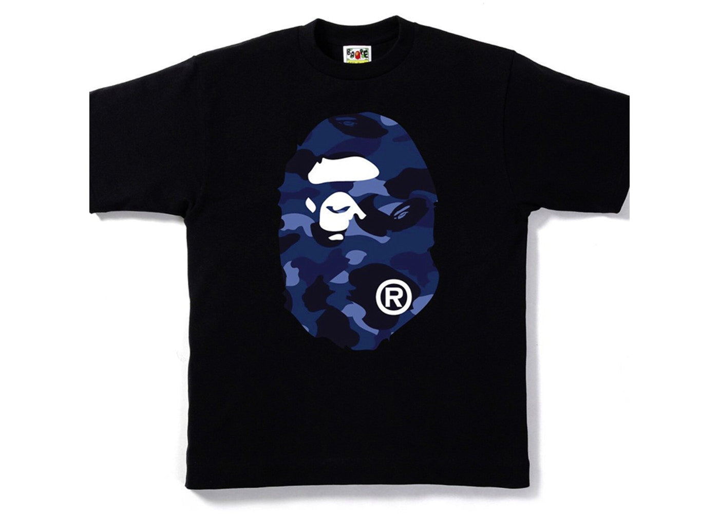 Bape Color Camo Big Ape Head Tee -Black/Navy