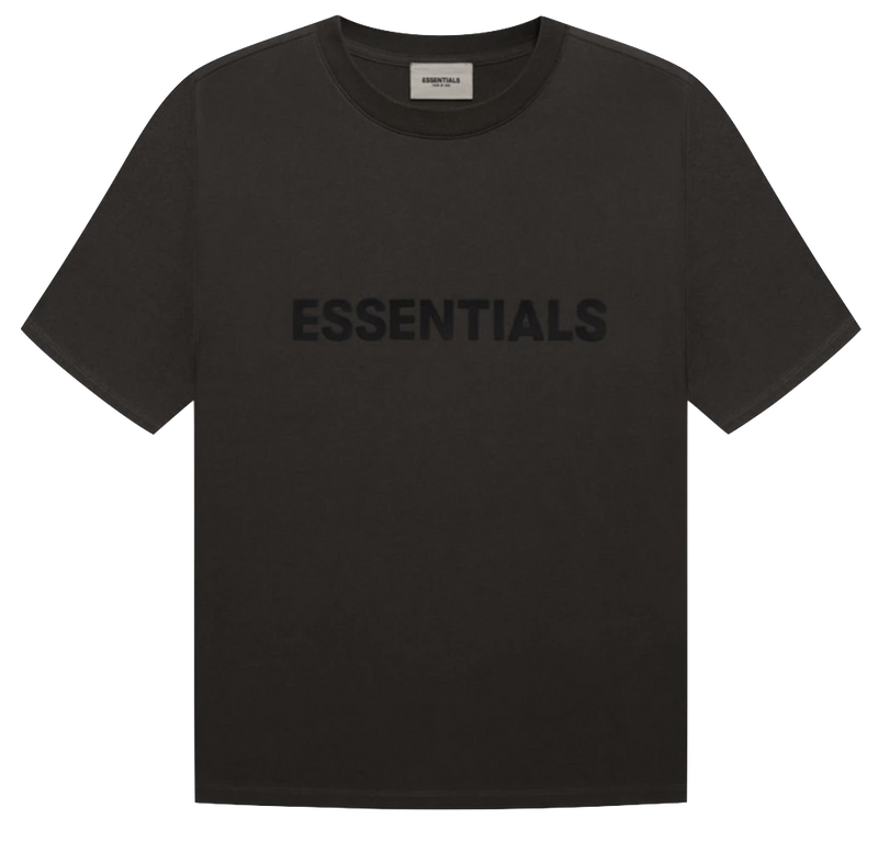 FEAR OF GOD ESSENTIALS 3D Silicon Applique Boxy T-Shirt Weathered Blac
