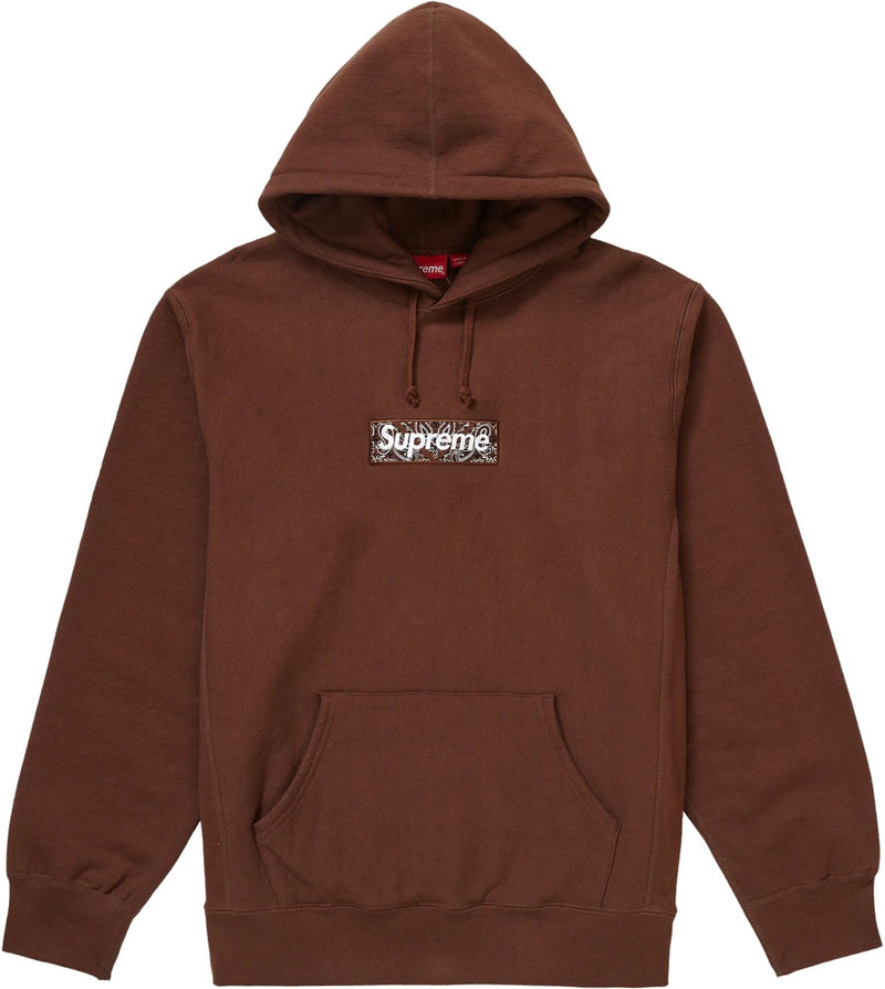 Supreme Bandana Box Logo Hooded Sweatshirt Dark Brown