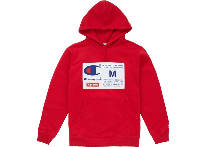 champion supreme label hoodie