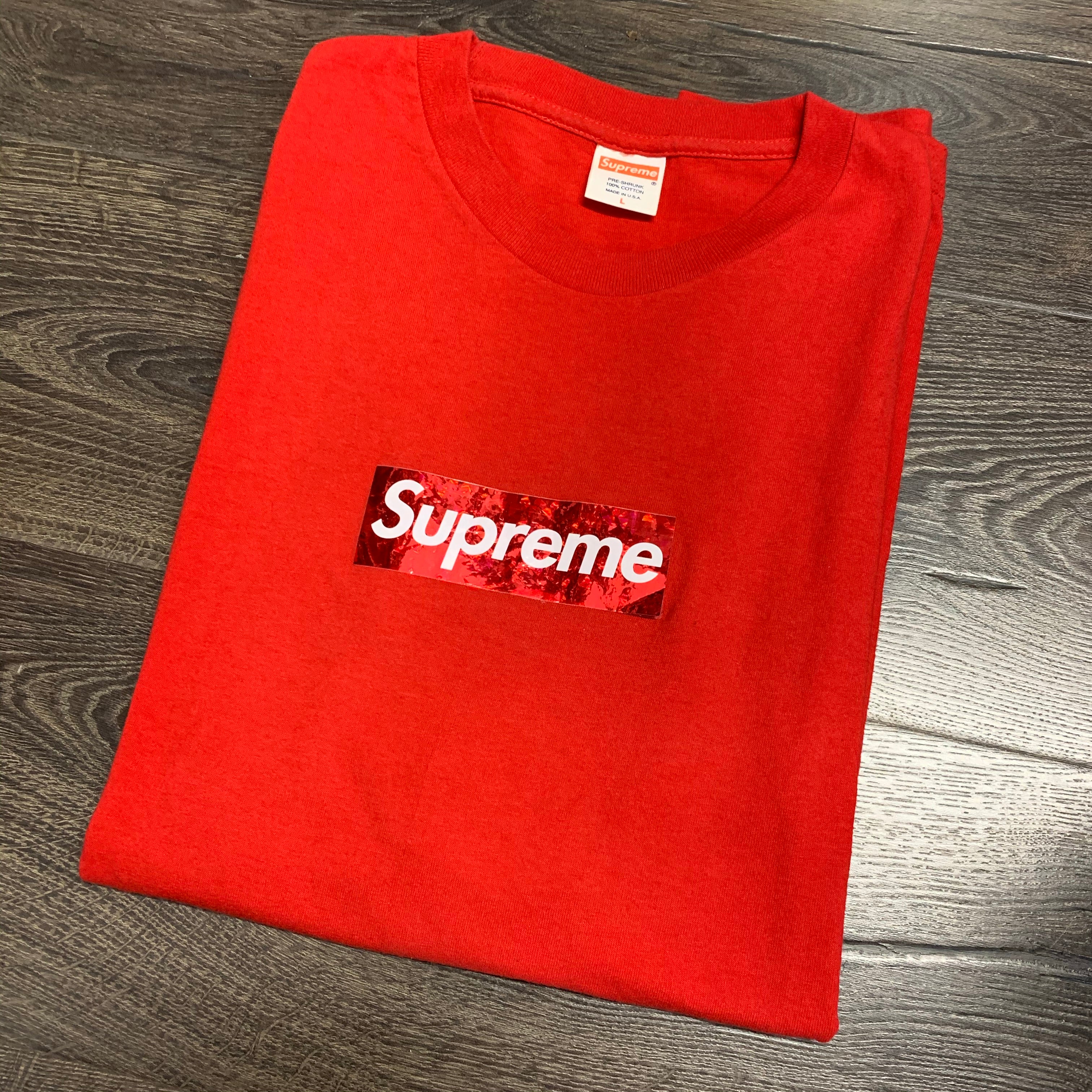 supreme box logo tee orange