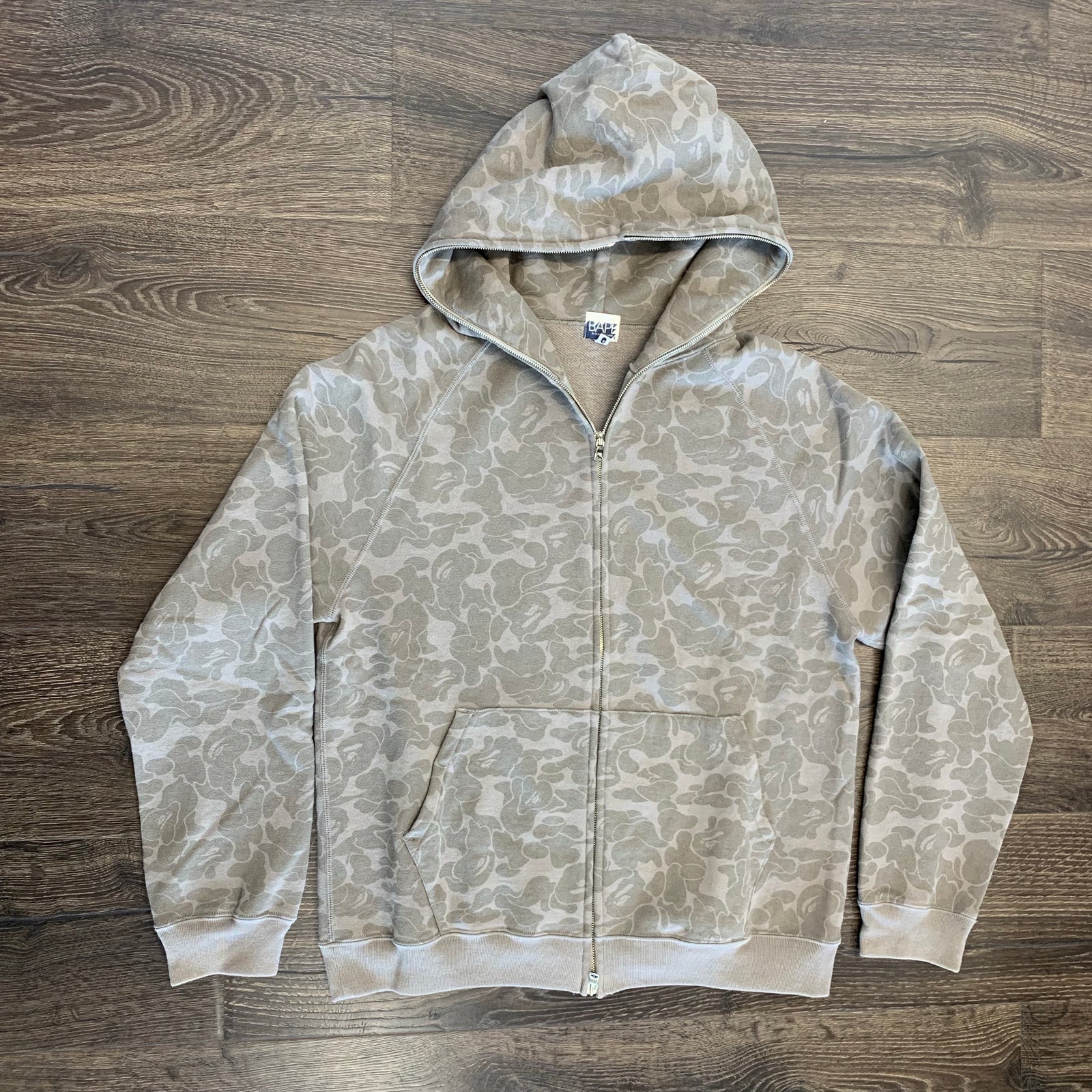 Bape Full Zip Up Hoodie- Grey Camo