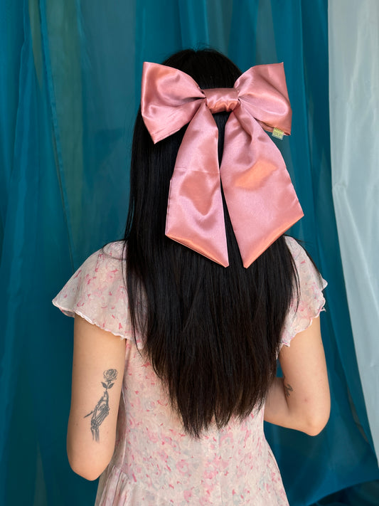 1 1/2 Pink Sheer Organza Ribbon with Satin Stripe DIY Easter Hair Bow –  The Bow Room