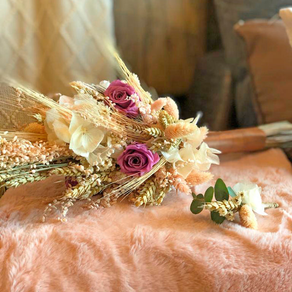 Ramo de novia de paniculata y lavanda preservada - Floristería Mallorca