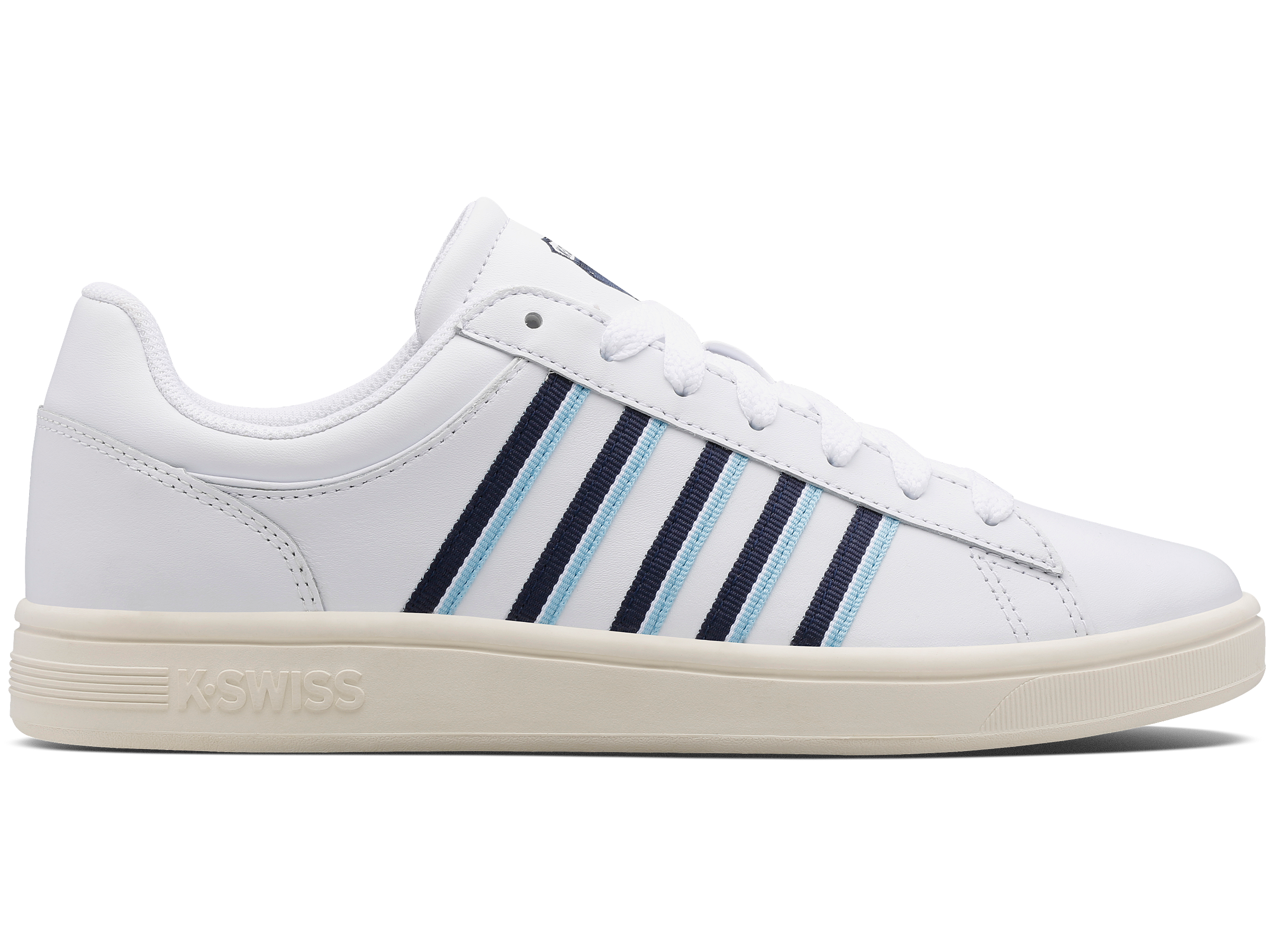 K-SWISS MENS COURT WINSTON WHITE/OUTER SPACE/SKY BLUE/ANTIQUE WHITE