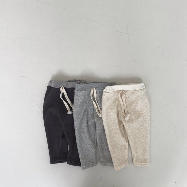 Fleece Slim Pants, Grey