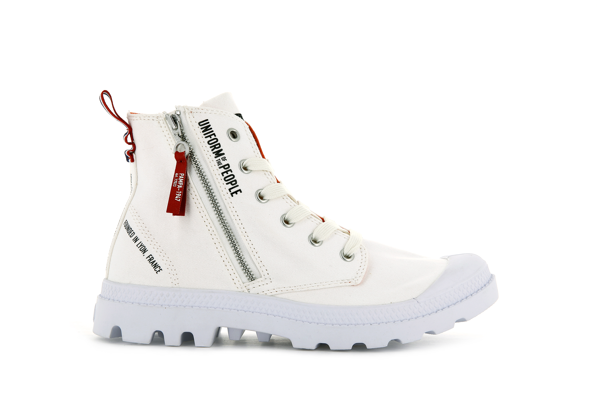 Palladium Boots Unisex Pampa Hi Outzip Uniform Of The People Star White