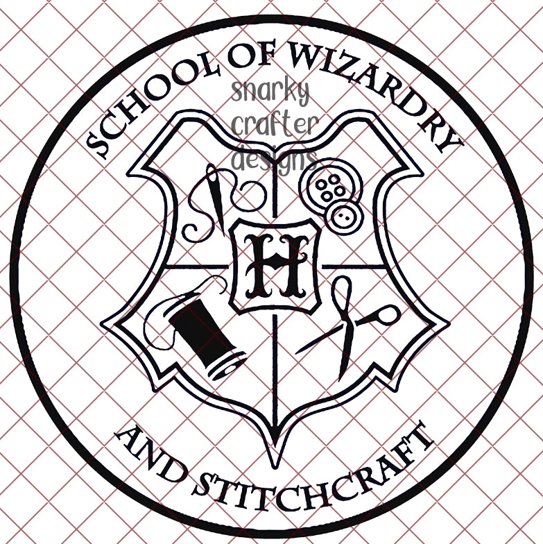 School Of Wizardry And Stitchcraft Crest Svg Png Eps Jpg File Snarky Crafter Designs