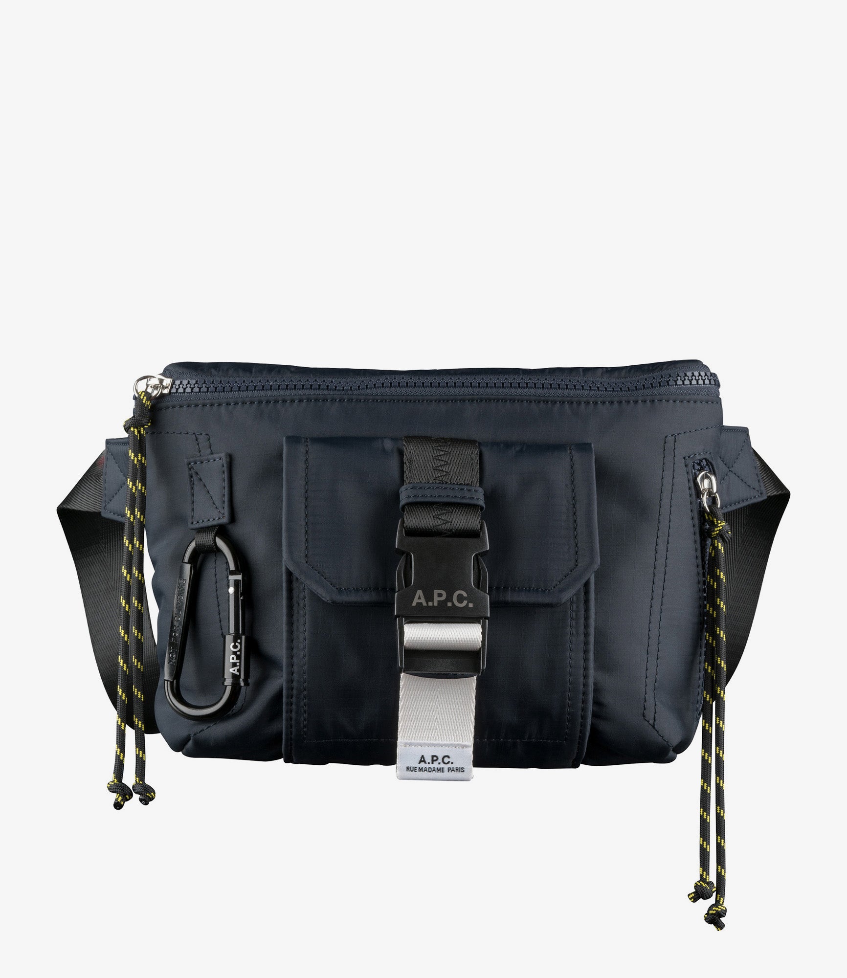 Apc A.p.c. Logo Patch Buckled Belt Bag In Dark Navy