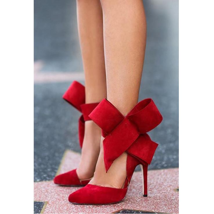 Charming Removable Big Bow High Heel 