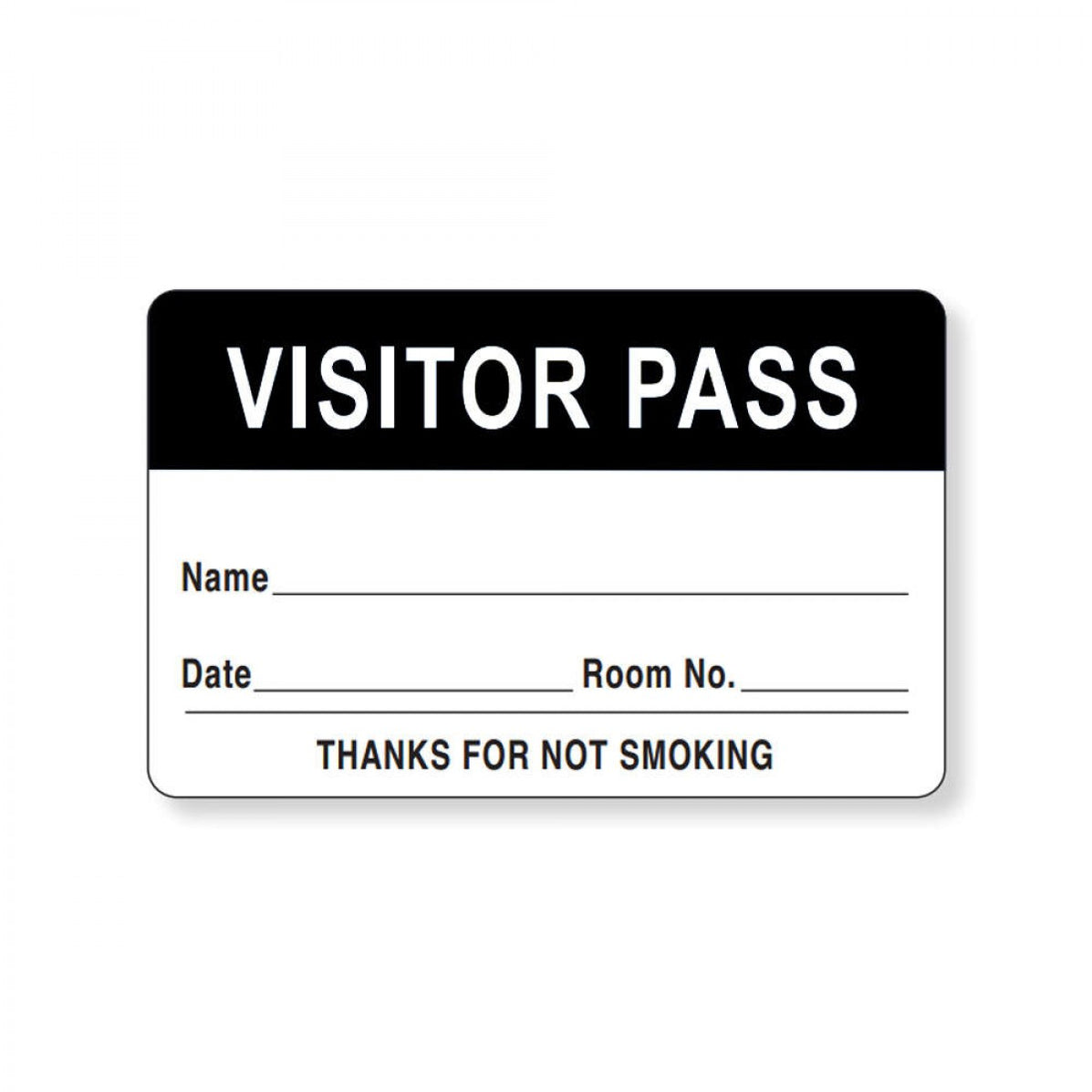 Visitor Pass Label Paper Removable Visitor Pass Name 1 1/2" Core 2 3/4