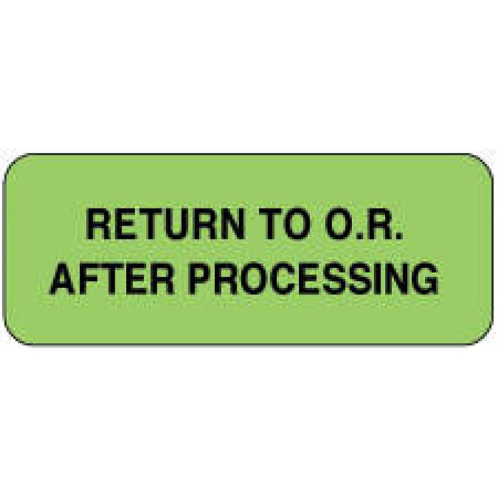 Label Paper Permanent Return To O.R. 2 1/4" X 7/8" Fl. Green 1000 Per Roll