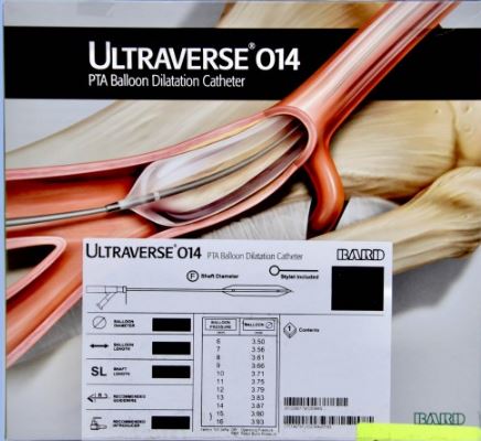 Cr Bard Ultraverse 014 Pta Dilatation Catheter Ultraverse 014 Pta Di Grayline Medical