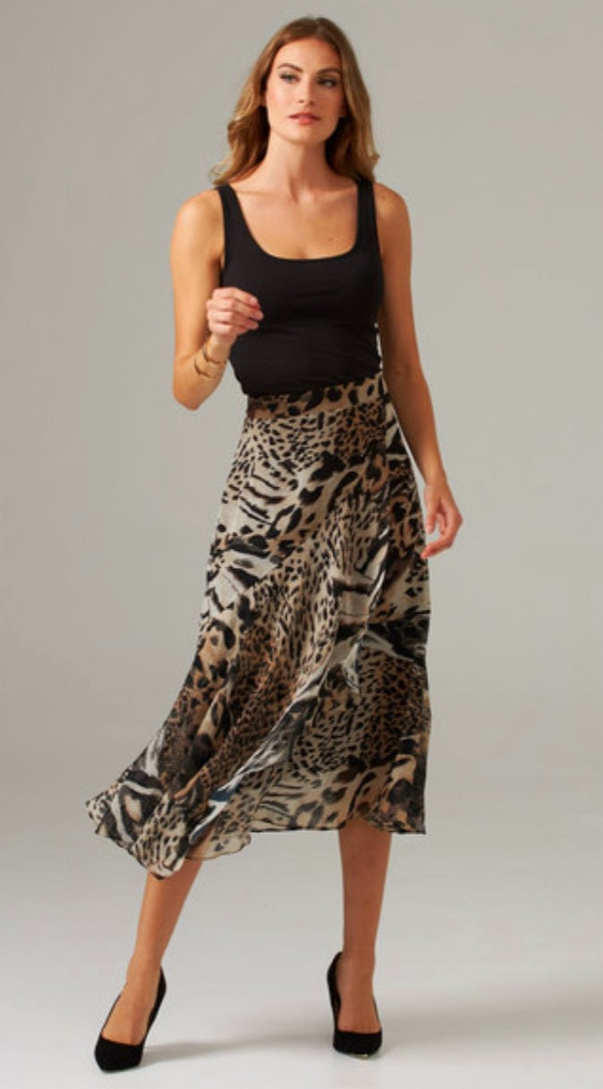 Download Joseph Ribkoff Layered Asymmetric Leopard Print Skirt Papillonstyles