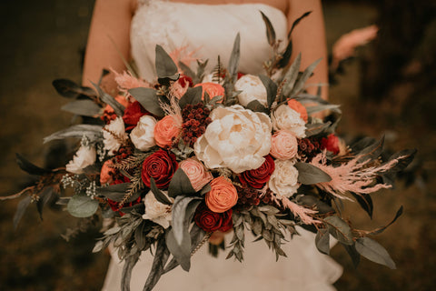 wood flower boho bridal bouquet north wood blooms