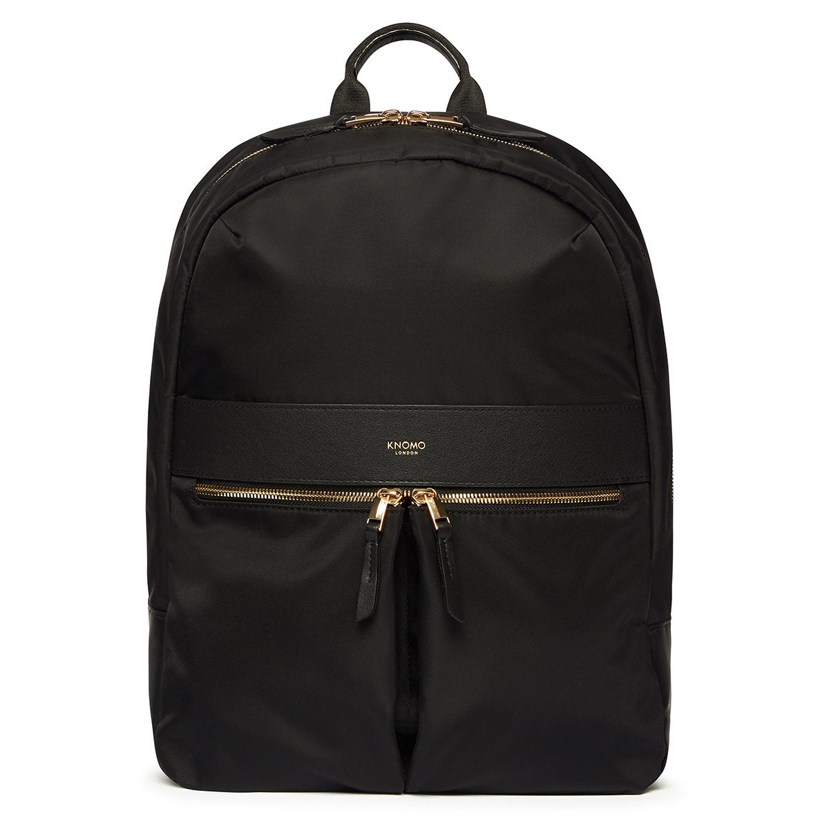 Beauchamp Laptop Backpack - 14&quot; - Black / Gold Hardware | KNOMO