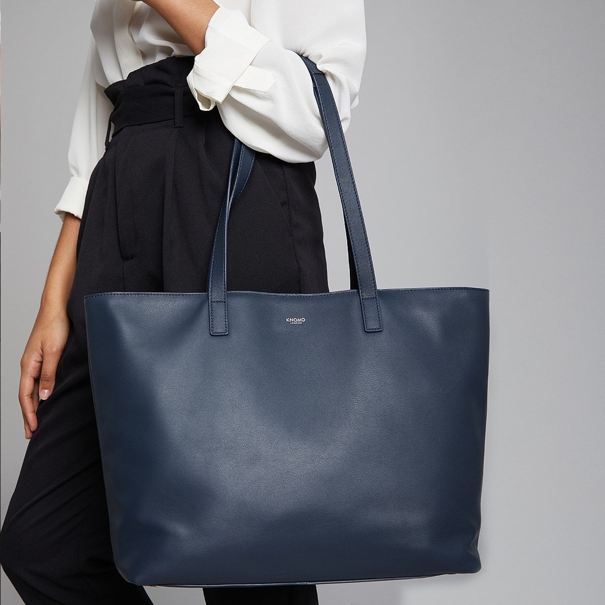 navy tote bag